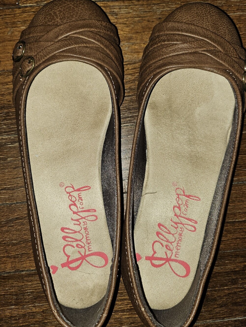 Jellypop Brown Ruched Slip-On Flats